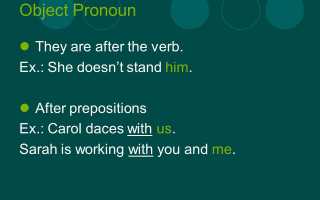 Объектные местоимения в английском языке (object pronouns)