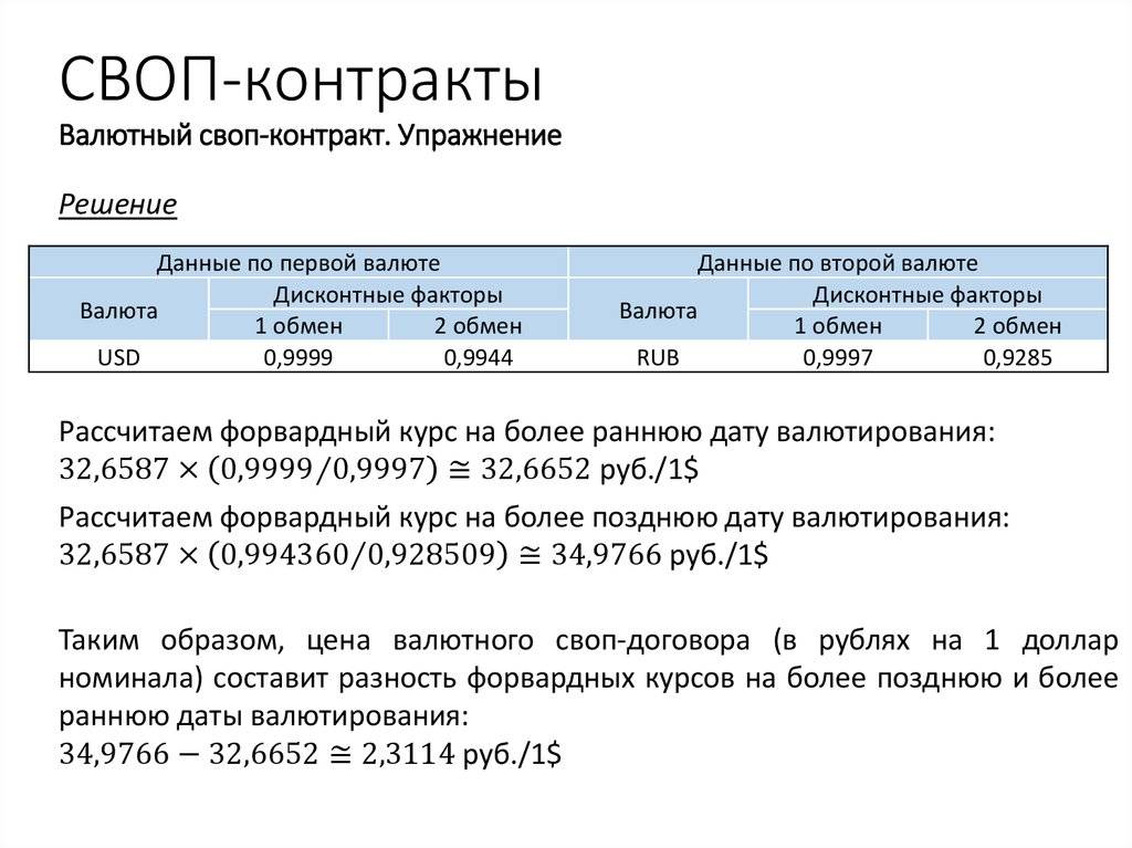 Валютно процентный своп схема