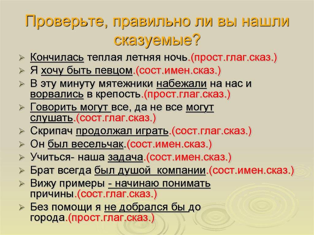 Тест типы сказуемых вариант 1