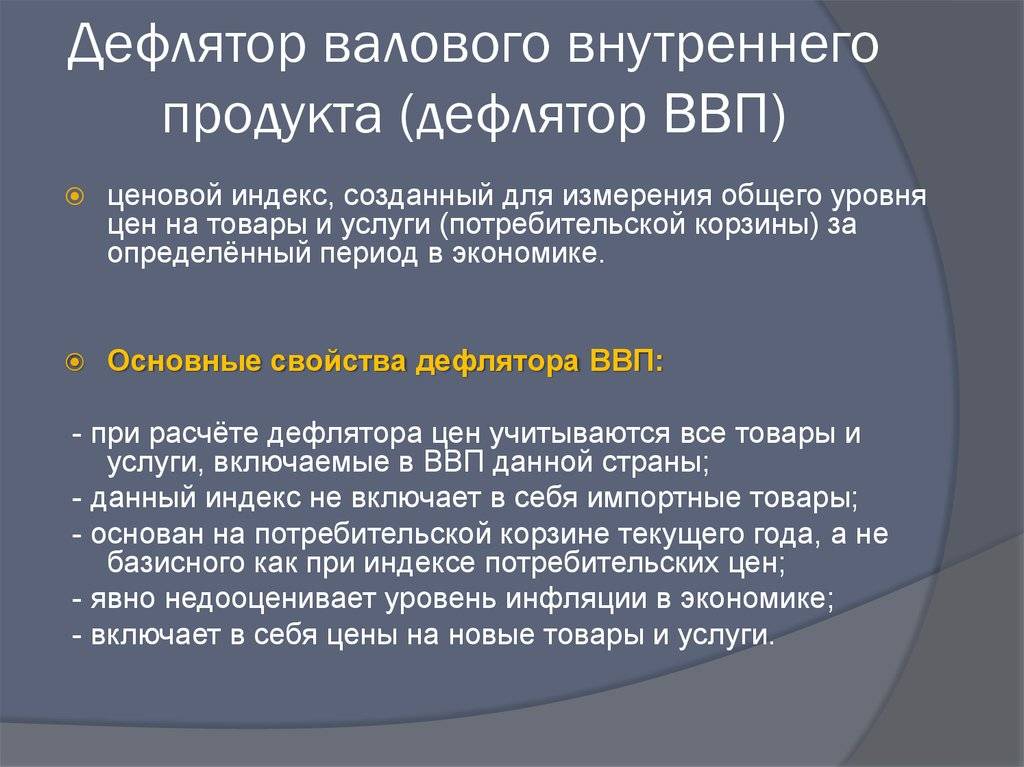 Инфляция дефлятор ввп