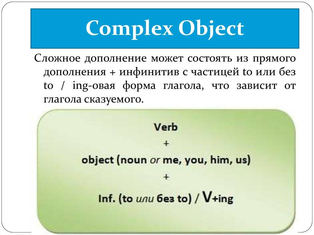 Правила сложного дополнения в английском языке. Сложное дополнение. Сложное дополнение в английском языке. Complex object глаголы. Complex object в английском языке.