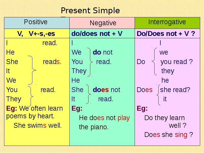 Глагол do. простые времена в английском языке (present tenses). 