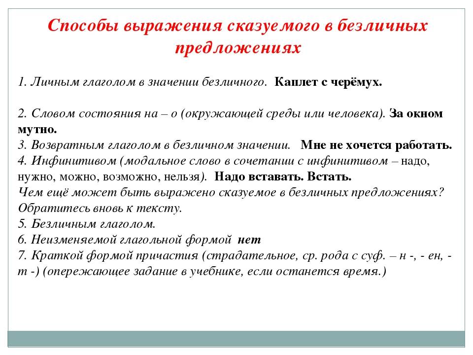 Способы выражения подлежащего