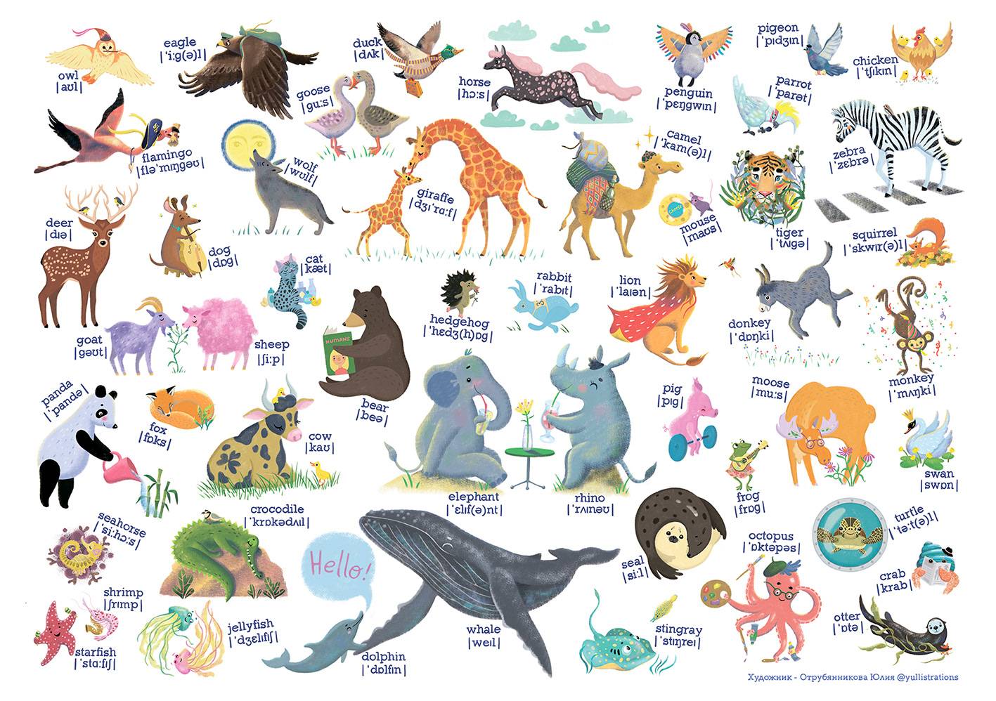 Животные на английском языке 3 класс с переводом