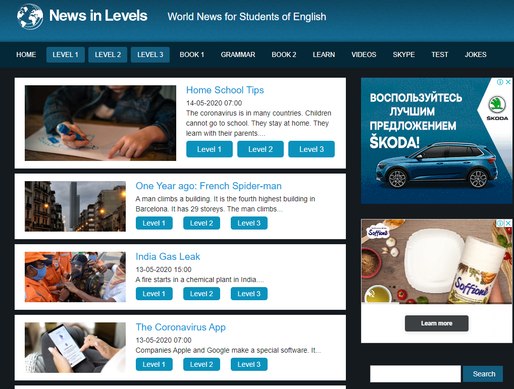 Newsinlevels com. News in Levels. News in Levels English. Новостные сайты на английском. Английские порталы услуг.