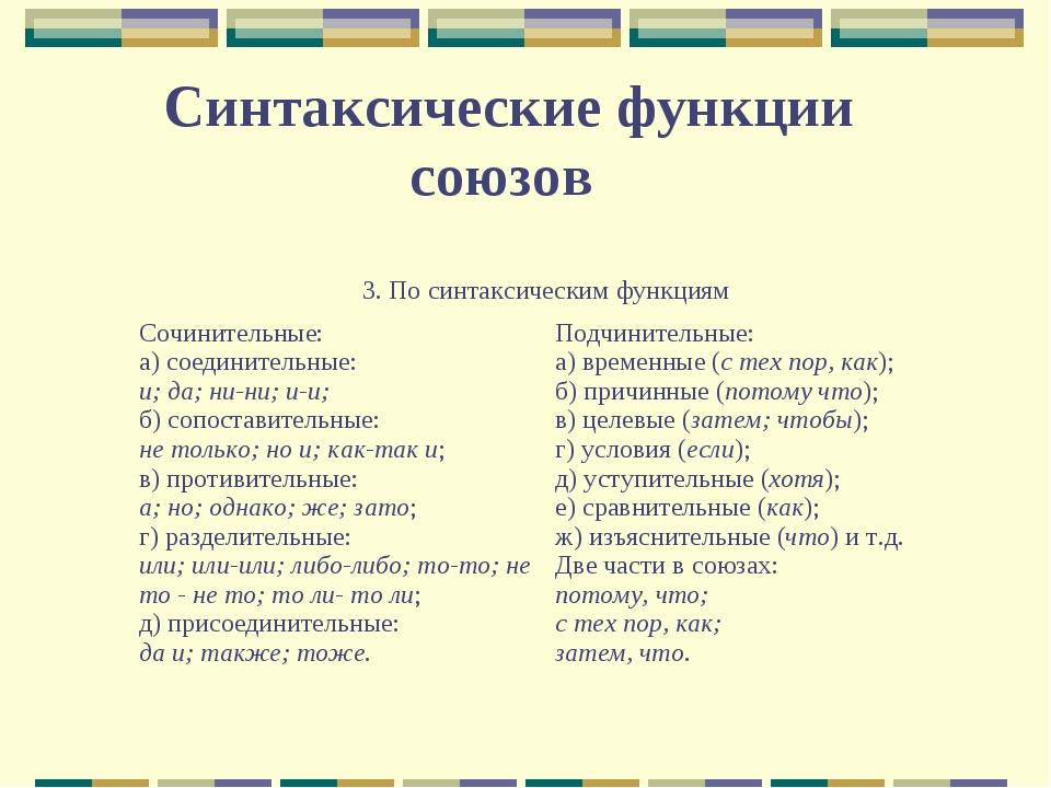 Какую функцию выполняет союз в предложении