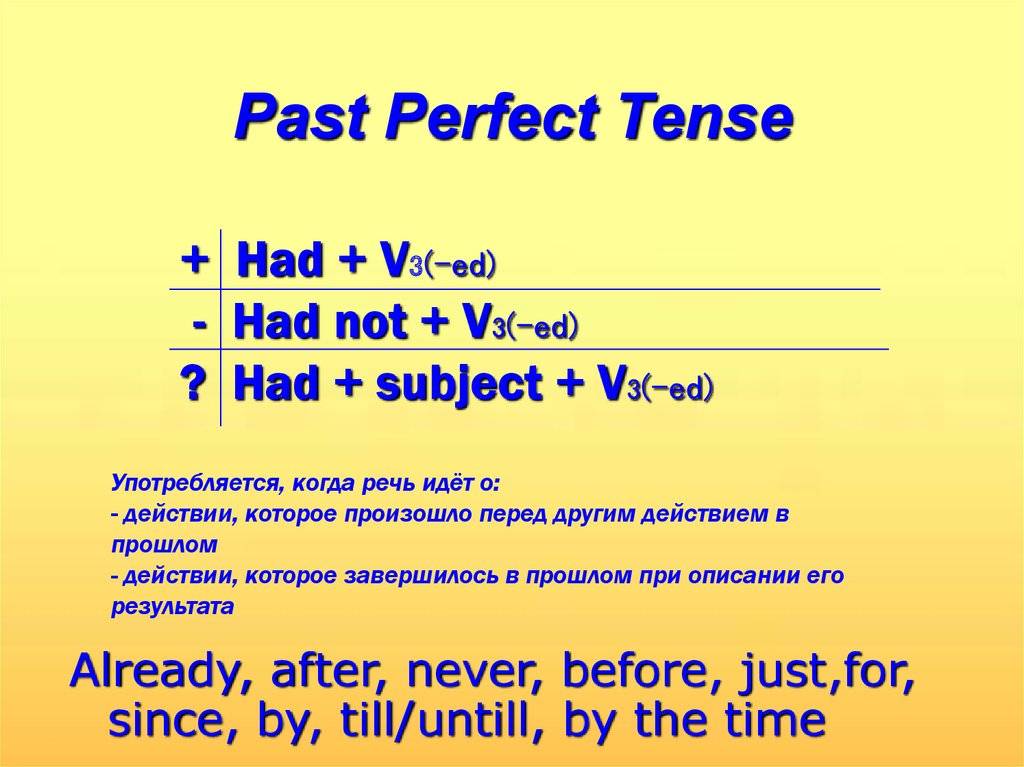 Past perfect - прошедшее совершенное время в английском