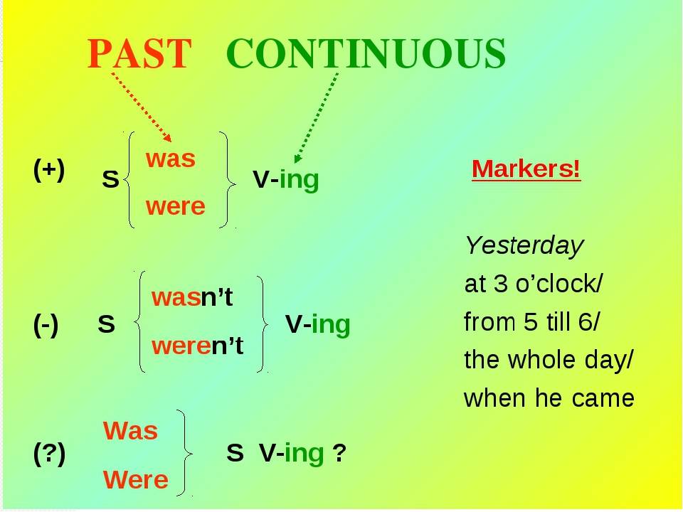 Предложения present past continuous
