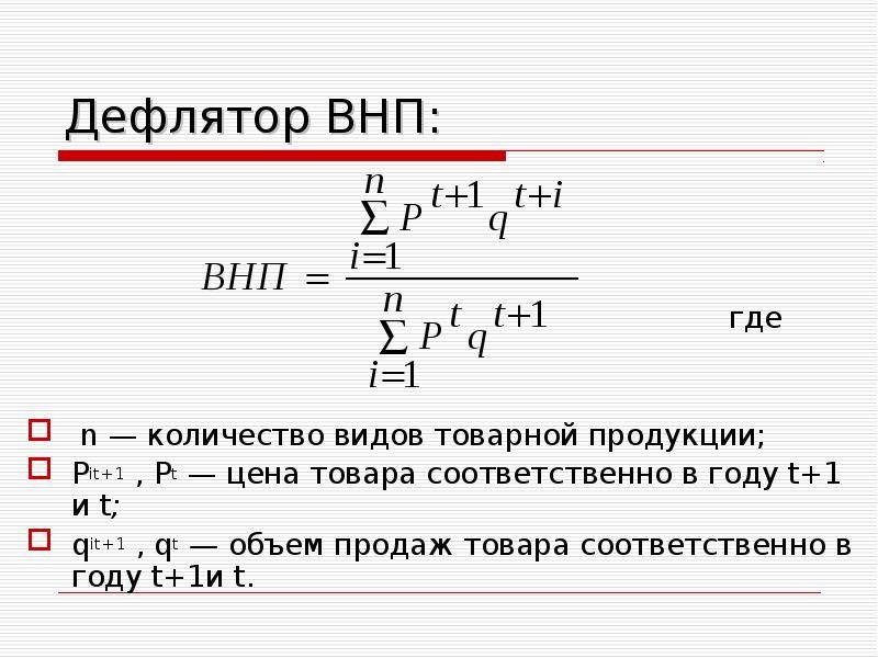 Дефлятор ввп - формула, как рассчитывается индекс дефлятор ввп