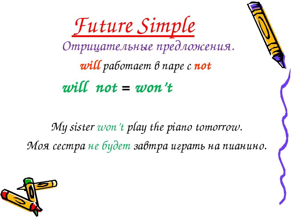 Предложения простое будущее время