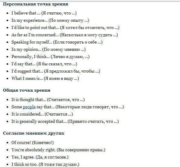 Как выразить свое мнение на английском языке. как выразить свое мнение на английском
