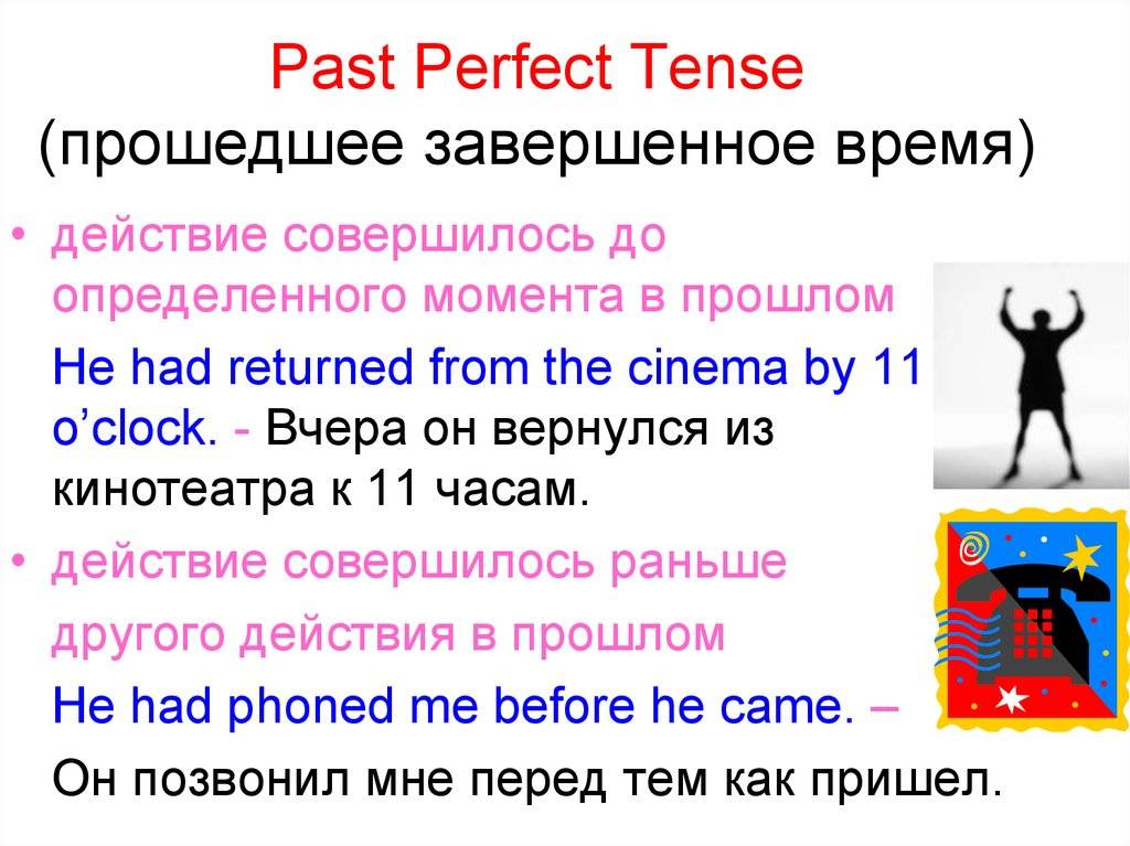Past perfect (паст перфект) — прошедшее совершенное время в английском