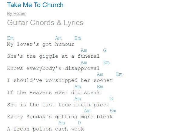 Песня тейк он ми. Take me to Church на гитаре табы. Take me to Church текст. Take me to Church Hozier текст. Take me the Church текст.